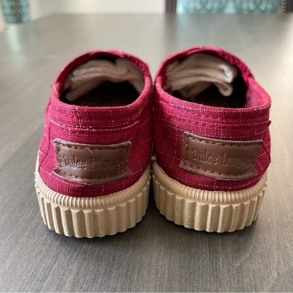 Dulce Lucy girls plaid red canvas slip on espadrilles shoes size 33 or 2 - Picture 4 of 10